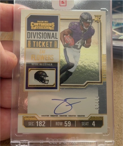 2023 Panini Contenders Divisional Ticket #Zay Flowers — front