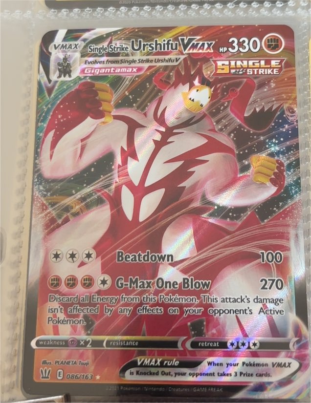 2021 Pokémon Sword & Shield Battle Styles #086 Single Strike Urshifu VMAX — front