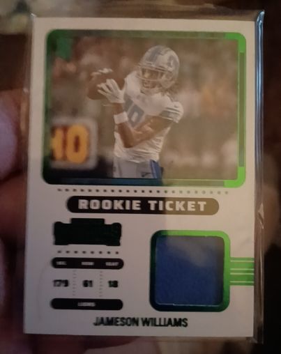 2022 Panini Contenders Rookie Ticket #RTS-JWI Jameson Williams — front