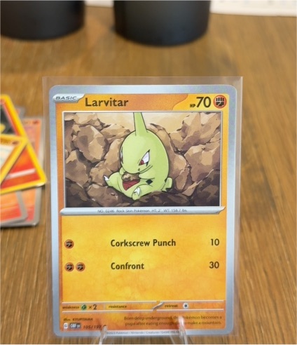 2023 Pokémon Scarlet & Violet Obsidian Flames #105 Larvitar — front