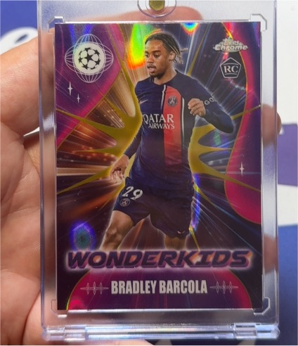 2023-24 Topps Chrome UEFA Club Competitions #WK-9 Bradley Barcola Wonderkids — front