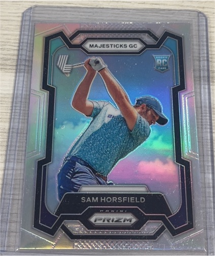 2024 Panini Prizm LIV Golf #43 Sam Horsfield Majesticks GC Silver Prizm Rookie RC — front