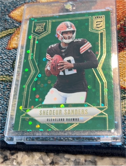 2021 Panini Select #Shedeur Sanders Rookie Green Disco Prizm Cleveland Browns — front