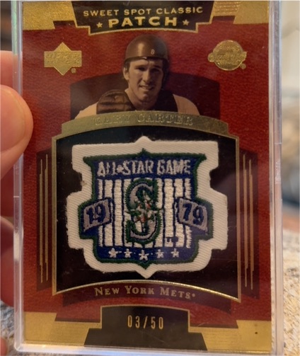 2004 Upper Deck Sweet Spot Classic Patch #03/50 Gary Carter — front