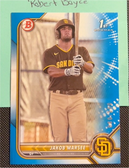 2022 Bowman Draft #BD-73 Jakob Marsee — front