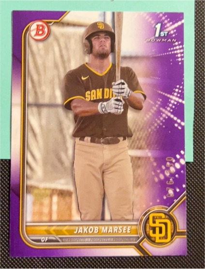 2022 Bowman Draft #BD-73 Jakob Marsee — front