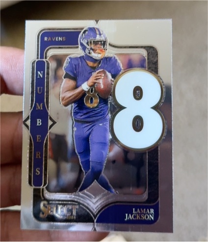 2024 Panini Select #8 Lamar Jackson Numbers — front