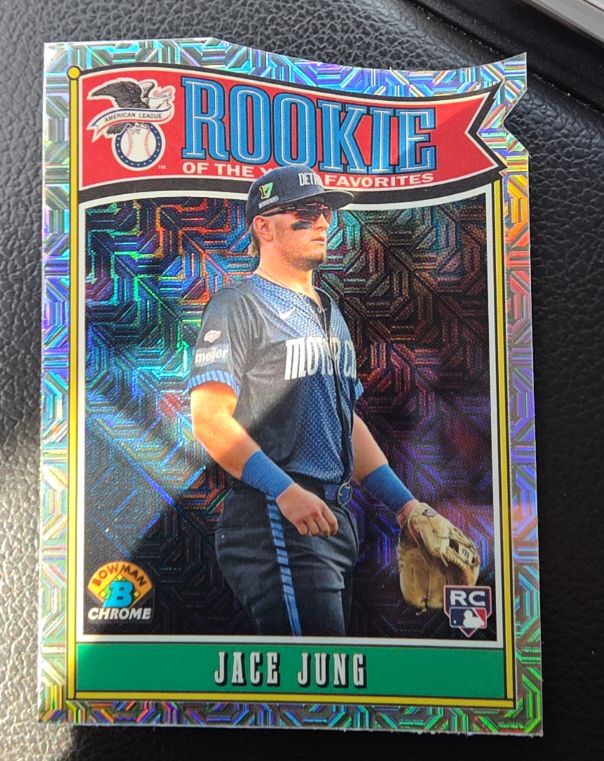 2025 Bowman Chrome Rookie of the Year Favorites #ROY-8 Jace Jung — front