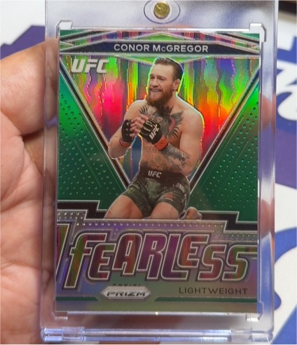 2021 Panini Prizm UFC #1 Conor McGregor Fearless Green Prizm — front