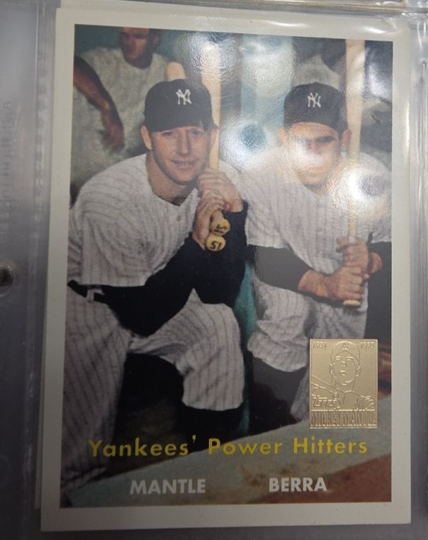 1996 Topps #23 Mickey Mantle Yankees' Power Hitters Commemorative Reprint — front