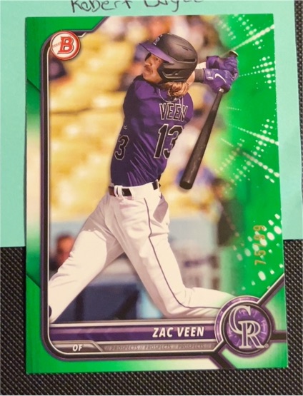 2022 Bowman Draft #BD-32 Zac Veen — front