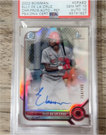 2022 Bowman Chrome Prospect Autographs #CPA-ED Elly De La Cruz — front