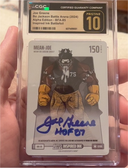 2024 Bo Jackson Battle Arena Alpha Edition BFA-85 Joe Greene Inspired Ink Battlefoil — front