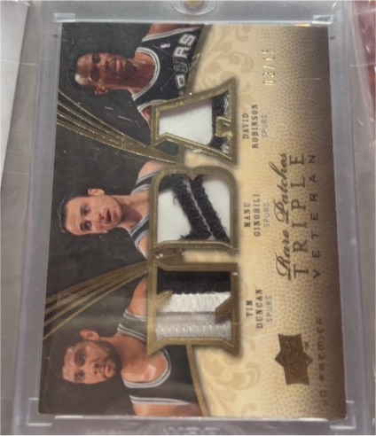 2006 Upper Deck Ultimate Collection Trios Tim Duncan / Manu Ginobili / David Robinson — front