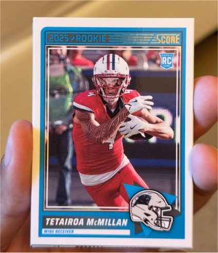 2025 Panini Score #17 Tetairoa McMillan Rookie Carolina Panthers — front