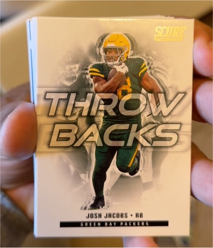 2025 Panini Score Throwbacks #7 Josh Jacobs — front