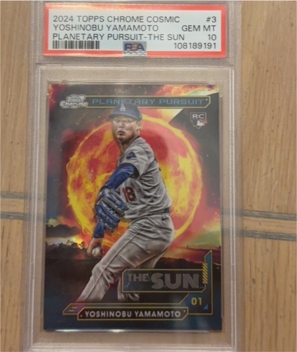 2024 Topps Chrome Cosmic #3 Yoshinobu Yamamoto Planetary Pursuit The Sun — front