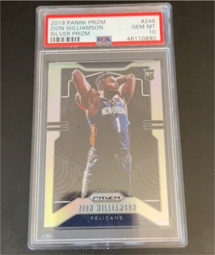 2019 Panini Prizm #248 Zion Williamson Silver Prizm Rookie Card — front