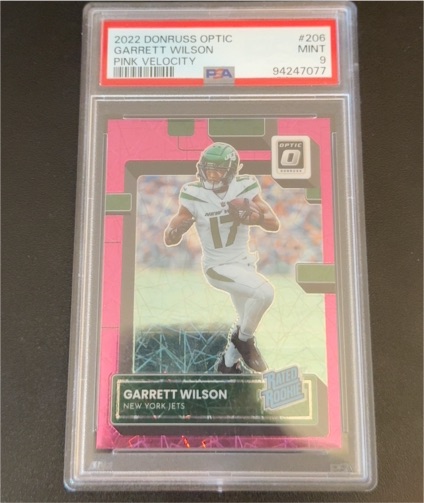 2022 Donruss Optic #206 Garrett Wilson Pink Velocity — front