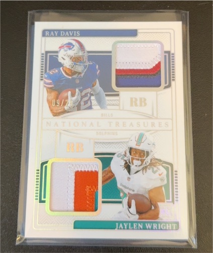 2024 Panini National Treasures Ray Davis / Jaylen Wright Dual Patch — front