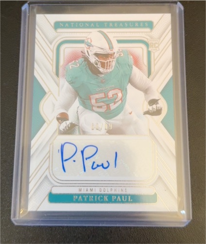 2024 Panini National Treasures Patrick Paul Rookie Card Autograph — front