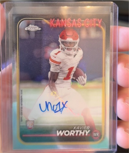 2024 Topps Chrome Rookie Autographs #RA-XWO Xavier Worthy — front