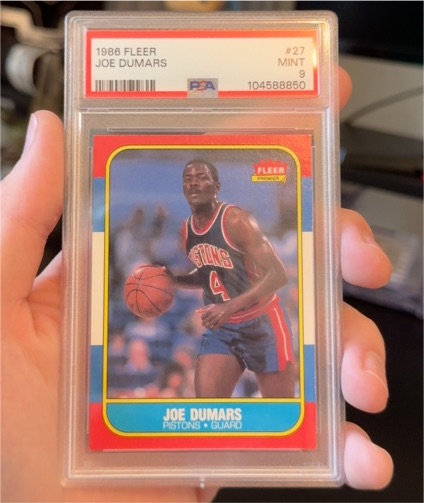1986 Fleer #27 Joe Dumars — front