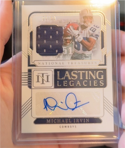 2024 Panini National Treasures Michael Irvin Lasting Legacies Patch Auto /25 — front