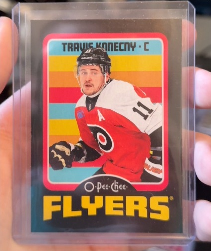 2024-25 O-Pee-Chee Retro Black Border Travis Konecny — front