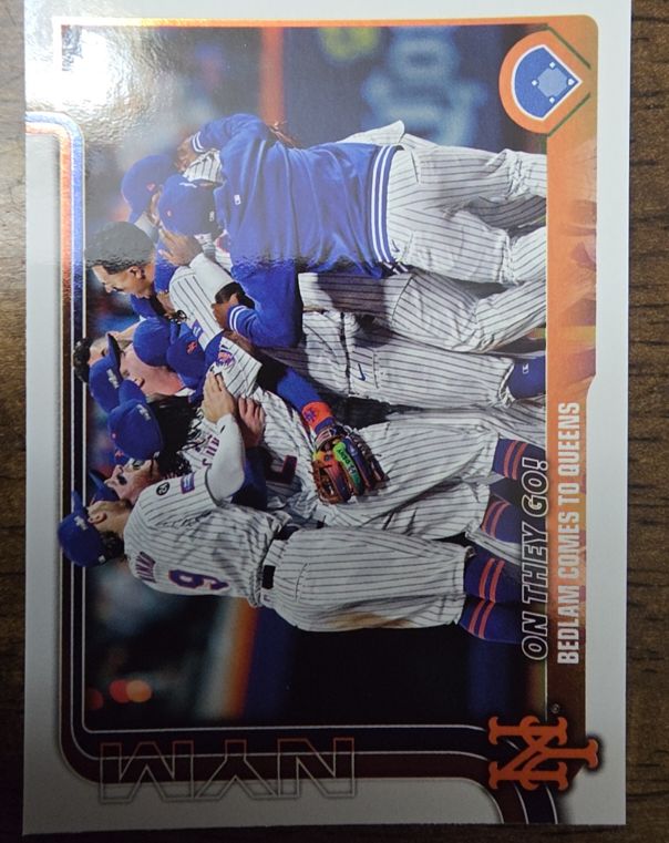 2025 Topps #432 On They Go! Bedlam Comes to Queens Brandon Nimmo — front