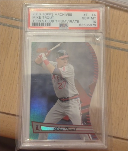 2013 Topps Archives #T-1A Mike Trout 1998 S Club Triumvirate — front