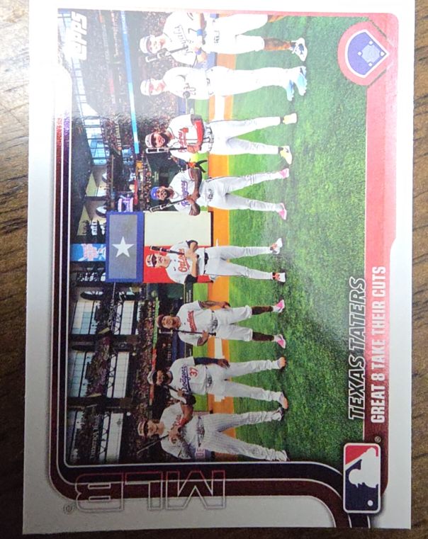 2025 Topps #409 Texas Taters: Great 8 Take Their Cuts — front