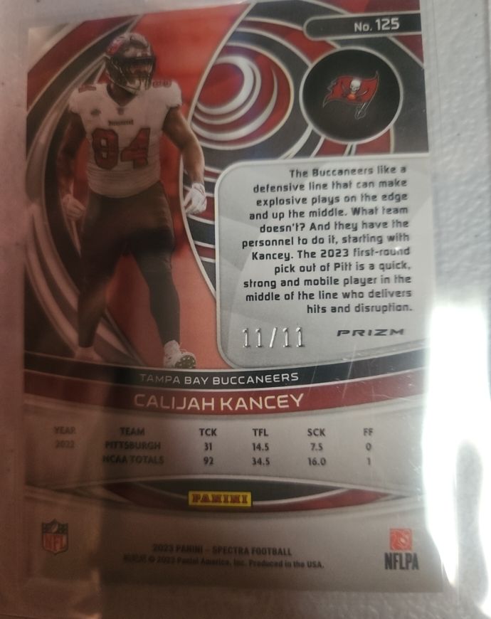 2023 Panini Spectra #125 Calijah Kancey — front