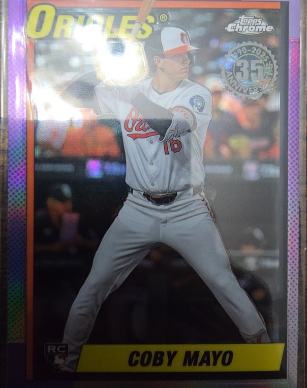 2025 Topps Chrome 1990 35th Anniversary #90CB-17 Coby Mayo — front