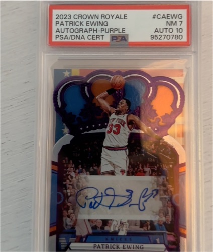 2023 Panini Crown Royale #CAEWG Patrick Ewing Autograph Purple — front