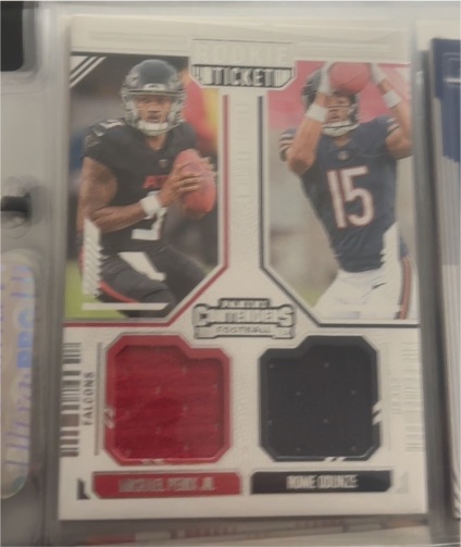 2024 Panini Contenders Rookie Ticket Dual Patch #DS-3 Michael Penix Jr. / Rome Odunze — front