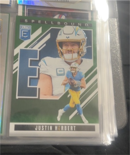 2025 Donruss Elite #35 Justin Herbert Spellbound Letter E — front