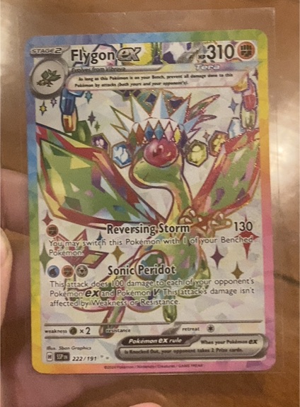 2024 Pokémon Flygon ex 222/191 SV08: Surging Sparks — front