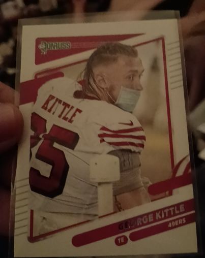 2021 Donruss #54b George Kittle No Helmet Variation — front