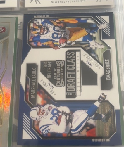 2024 Panini Contenders Historic Draft Class #14 Marshall Faulk / Isaac Bruce — front