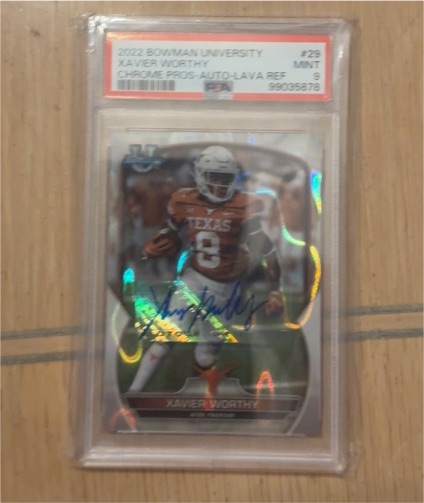 2022 Bowman University #29 Xavier Worthy Chrome Pros Auto Lava Refractor — front
