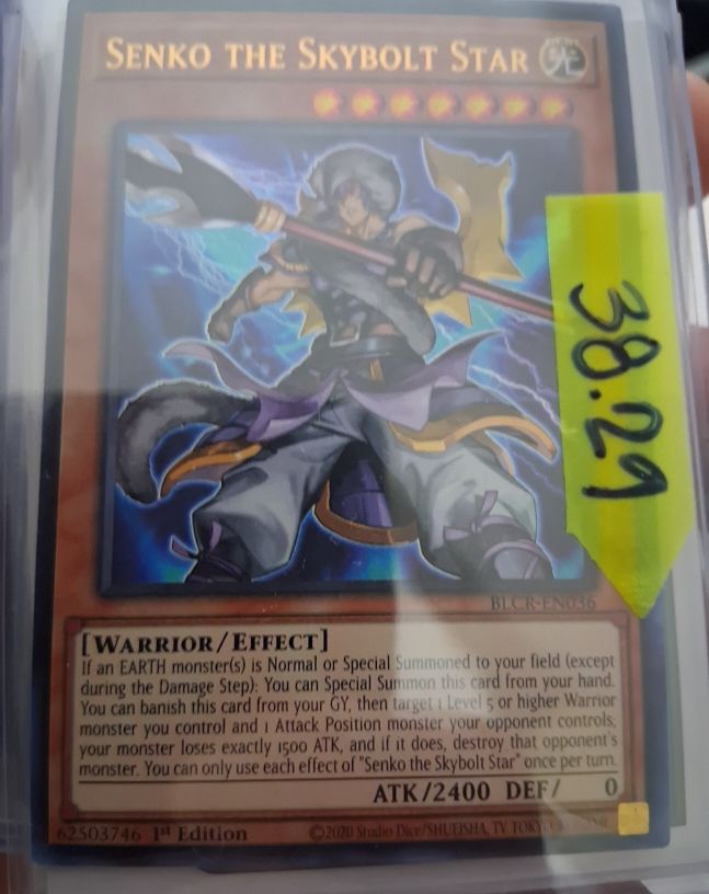 2020 Yu-Gi-Oh! BLCR-EN036 Senko the Skybolt Star — front