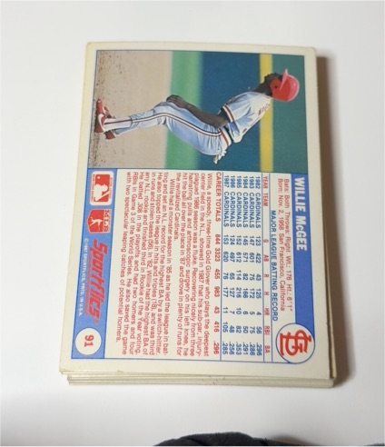 1988 Sportflics #91 Willie McGee — front