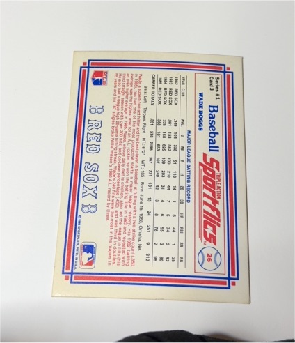 1986 Sportflics #26 Wade Boggs — front