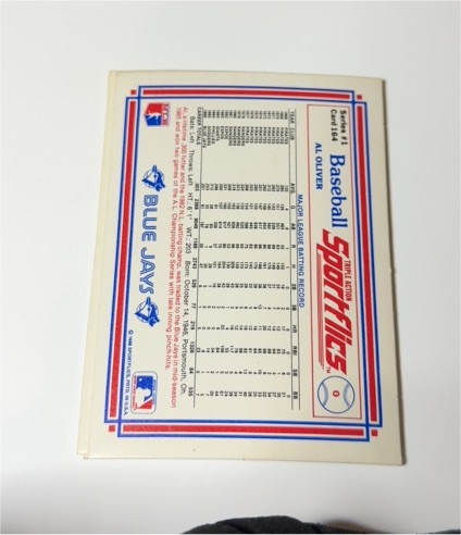 1986 Sportflics #1 Al Oliver — front