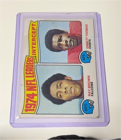 1975 Topps #5 1974 NFL Intercept Leaders Ray Brown/Emmitt Thomas — front