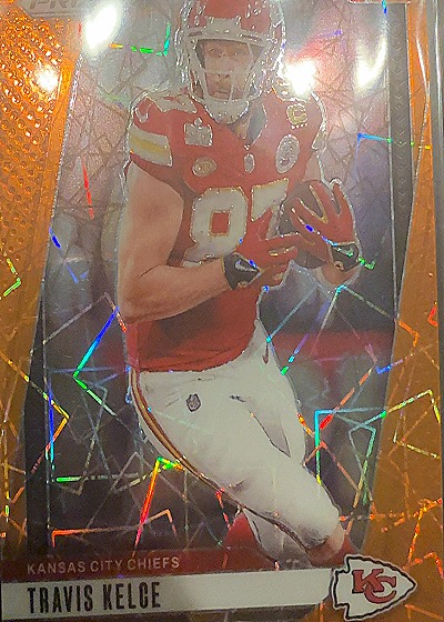 2024 Panini Prizm Orange Lazer Travis Kelce — front