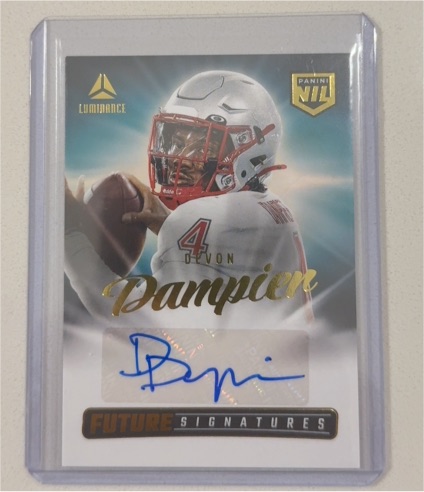 2025 Panini Luminance Football Devon Dampier Future Signatures Auto — front