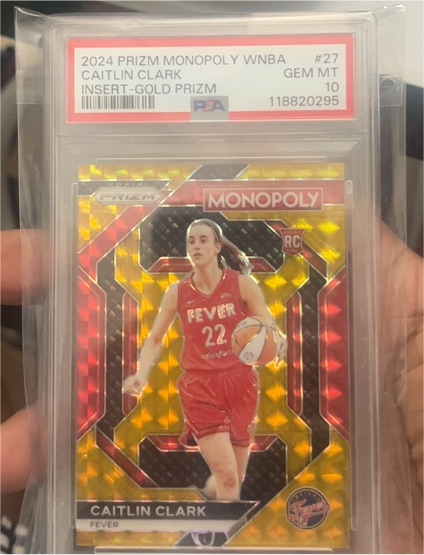 2024 Panini Prizm Monopoly WNBA #27 Caitlin Clark Insert-Gold Prizm — front