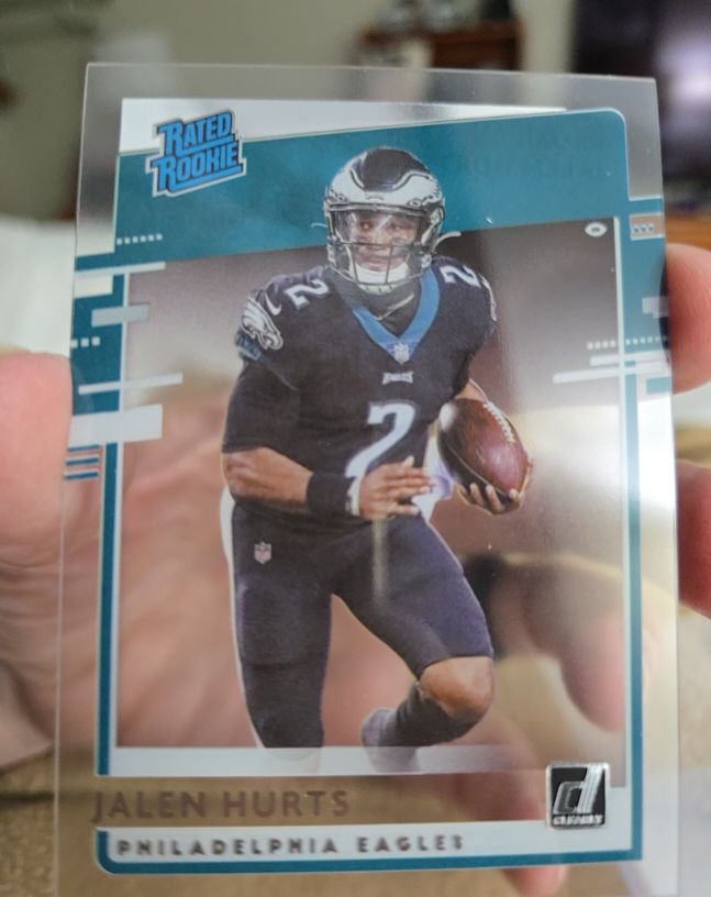 2020 Panini Chronicles Clearly Donruss Rated Rookie #RR-JAH Jalen Hurts — front